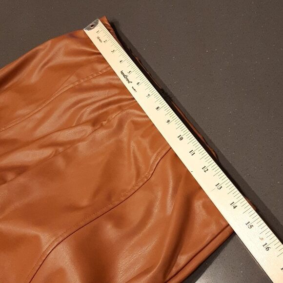 Brown Faux Leather Shirt and Pants Set - Picture 6 of 13